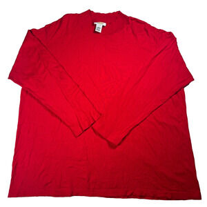 Talbots Womens Plus 3X Red Pullover Sweater Cotton Blend Long Sleeve Lightweight